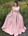 One-Shoulder Sleeveless Sweep/Brush Train With Ruffles Satin Dresses - Prom Dresses