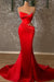 One-Shoulder Spaghetti-Strap Red Slim Mermaid Prom Dress