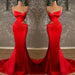 One-Shoulder Spaghetti-Strap Red Slim Mermaid Prom Dress