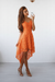 Orange Bridelily A-Line Lace Spaghetti Straps Sleeveless Short/Mini With Layers Dresses - Prom Dresses