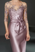 Orchid Bateau 3/4 Long Sleeves Satin Mother of the Bride Dresses with Lace - Prom Dresses