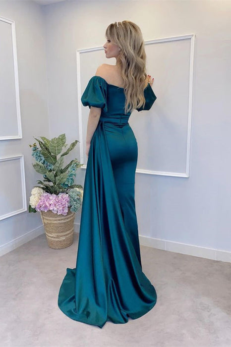 Peacock Off-the-Shoulder Mermaid Prom Dress with Split