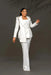 Peaked Lapel Beading Pearls Women Suits 2 Pieces Blazer Pants Costume Made Mother Of The Bride Outfits - Same As Photo - Wedding Dresses