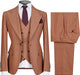 Baron Bespoke Brown Peaked Lapel Three Pieces Business Suits For Men