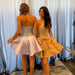 Pearl Corset Bow A-Line Homecoming Dress
