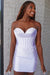 Lilac Pearl Embellished Corset Mini Homecoming Dress Strapless Sweetheart Bodycon Dress