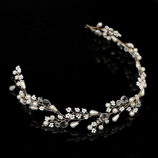 New Fashion Pearl Flower Handmade Womens Tiaras | Bridelily - tiaras
