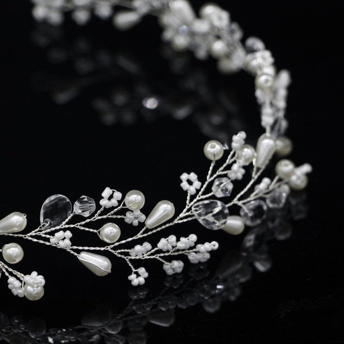 New Fashion Pearl Flower Handmade Womens Tiaras | Bridelily - tiaras