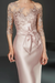 Pearl Pink Bateau 3/4 Long Sleeves Satin Mother of the Bride Dresses with Lace - Prom Dresses