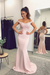 Pearl Pink Elegant Off-the-Shoulder Mermaid Lace Beadings Long Evening Dress - Prom Dresses