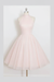 Pearl Pink Sleeveless Homecoming Simple Halter Party Dresses Tea Length Graduation Dress