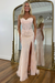 Pearl Pink Sweetheart Lace Corset Mermaid Prom Dress Strapless with Split - Prom Dresses