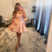 3D Rose Corset Bubble Skirt Homecoming Dress