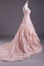 Pink A-line Strapless Sweetheart Neck Tiered Sweep Wedding Gown 
