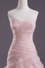 Pink A-line Strapless Sweetheart Neck Tiered Sweep Wedding Gown 