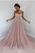 Pink Off-the-Shoulder Prom Dress Long with Sequins - Prom Dresses