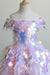 Pink Off-the-shoulder Sequined Asymmetrical Dress - Flower Girl Dresses