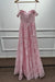 Pink Off the shoulder Sleeveless Lace A-Line Prom Dress - Prom Dresses