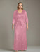 Plus Size 2-Piece Mother of the Bride Dress Set with Square Neck and Floor-Length Sheath