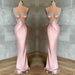 Pink Prom Dress Spaghetti Strap with Beadings