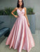 Pink Spaghetti-Straps Blushing Prom Dress