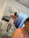 Strapless Pearl Bow Mini Homecoming Dress with Ruffle