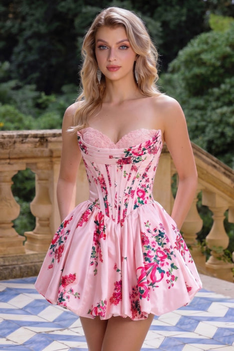 Corset Short Homecoming Dresses Aline Sweetheart Tiered Ruffle Cocktail Dress