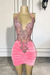 Halter Pleated Velvet Short Homecoming Dress Tight with Lace Appliques