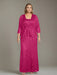 Plus Size 2-Piece Mother of the Bride Dress Set with Square Neck and Floor-Length Sheath
