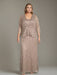 Plus Size 2-Piece Mother of the Bride Dress Set with Square Neck and Floor-Length Sheath