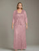 Plus Size 2-Piece Mother of the Bride Dress Set with Square Neck and Floor-Length Sheath