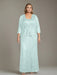 Plus Size 2-Piece Mother of the Bride Dress Set with Square Neck and Floor-Length Sheath