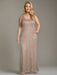 Plus Size 2-Piece Mother of the Bride Dress Set with Square Neck and Floor-Length Sheath