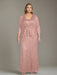 Plus Size 2-Piece Mother of the Bride Dress Set with Square Neck and Floor-Length Sheath