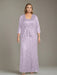Plus Size 2-Piece Mother of the Bride Dress Set with Square Neck and Floor-Length Sheath