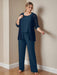 Plus Size 3-Piece Chiffon mother of the bride Pantsuit with Scoop Neck 3/4 Sleeves