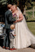 Plus Size Aline Wedding Dresses Tulle V-neck Bridal Gown with Cap Sleeves
