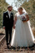 Plus Size Aline Wedding Dresses Tulle V-neck Bridal Gown with Cap Sleeves