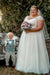Plus Size Aline Wedding Dresses Tulle V-neck Bridal Gown with Cap Sleeves