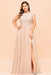 Plus Size Bridesmaid Dress Lace with Split Cap Sleeves Chiffon Wedding Guest Dress