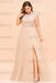 Plus Size Bridesmaid Dress Lace with Split Cap Sleeves Chiffon Wedding Guest Dress