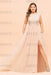 Plus Size Bridesmaid Dress Lace with Split Cap Sleeves Chiffon Wedding Guest Dress