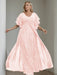 Plus Size Floor-Length Mother of the Bride A-Line Dress with V-Neck and Half Sleeves