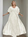 Plus Size Floor-Length Mother of the Bride A-Line Dress with V-Neck and Half Sleeves