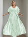 Plus Size Floor-Length Mother of the Bride A-Line Dress with V-Neck and Half Sleeves