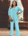 Plus Size Chiffon Pantsuits with Jacket for the Mother of the Bride