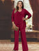 Plus Size Chiffon Pantsuits with Jacket for the Mother of the Bride