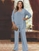 Plus Size Chiffon Pantsuits with Jacket for the Mother of the Bride