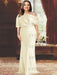 Ivory plus size draped satin mother of the bride gown with blouson top