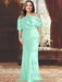 Spa plus size draped satin mother of the bride gown with blouson top